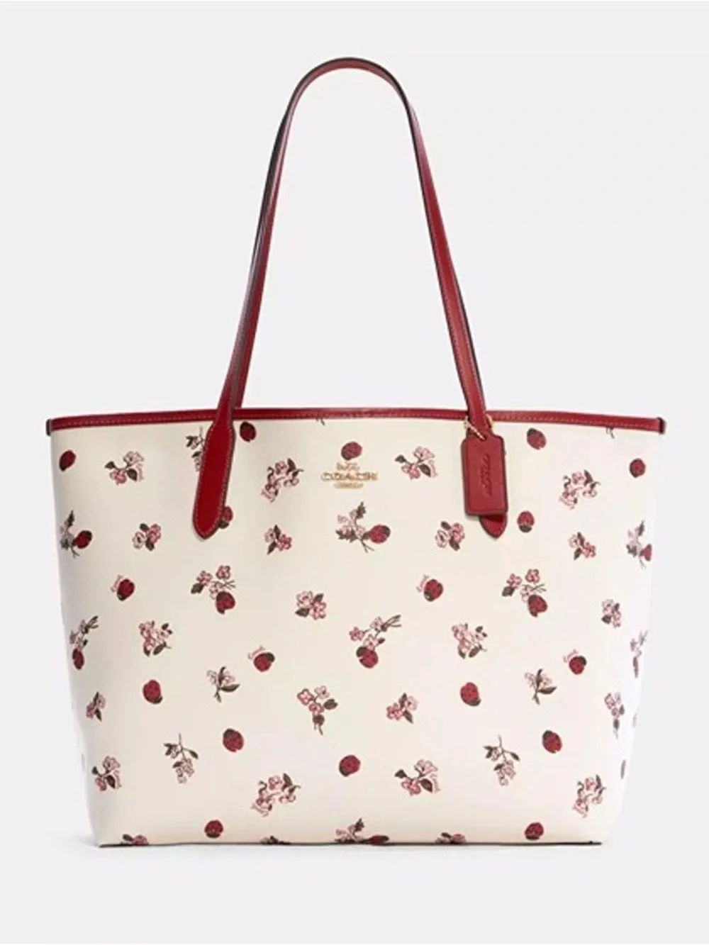 Coach Reversible City Tote Floral Print Pink White Limited Edition Ditsy Floral